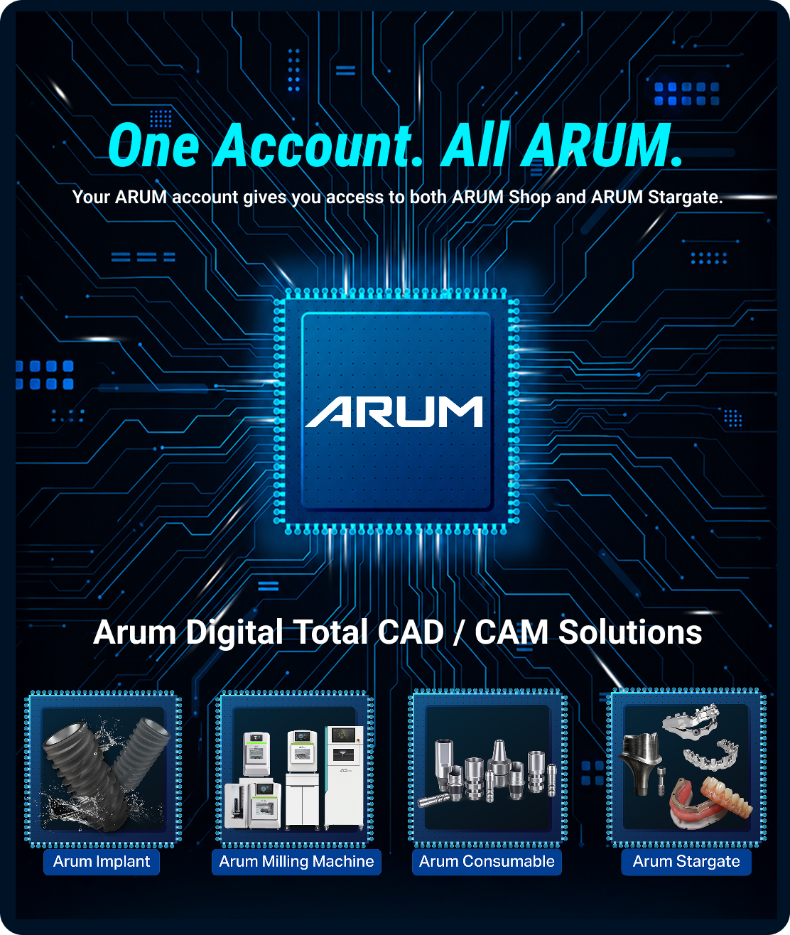 One Account. All ARUM. Your ARUM account gives you access to ARUM Shop and ARUM Stargate. ARUM Digital Total CAD / CAM Solutions.